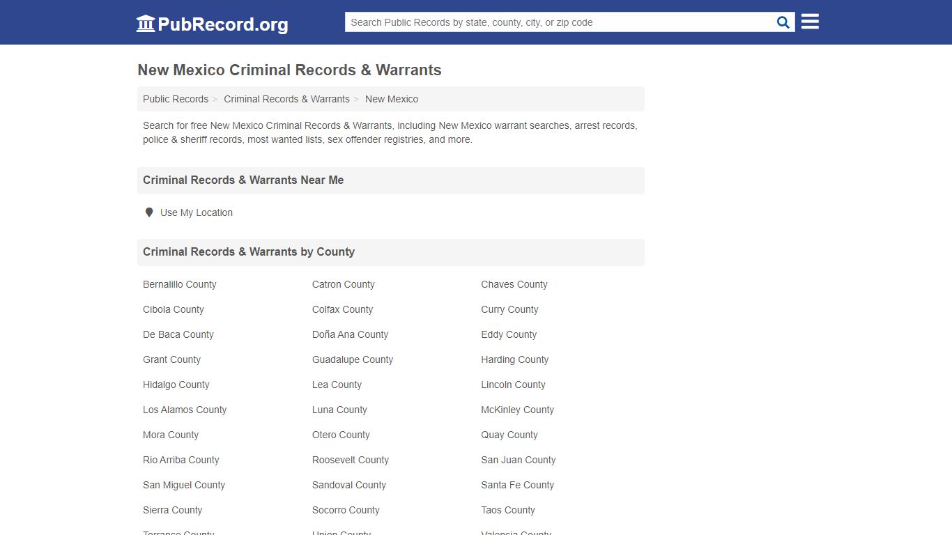 Free New Mexico Criminal Records & Warrants - pubrecord.org